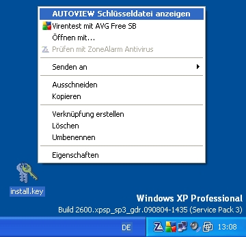 the KeyViewer menu