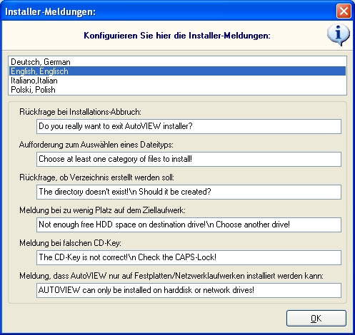 messages dialog