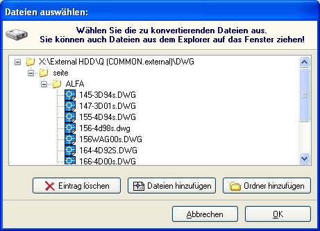 file inclusion dialog